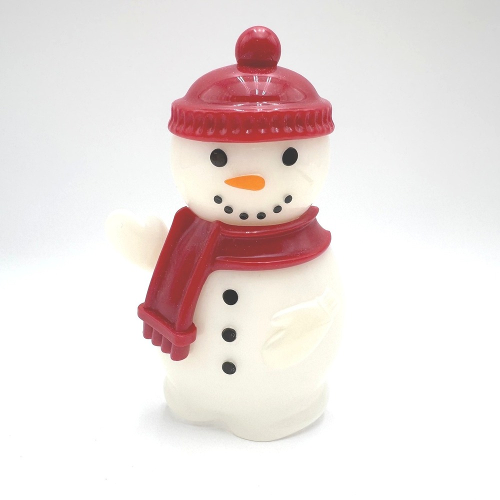 BATH & BODY WORKS Wallflowers Snowman Plug In Air Freshener Red Scarf Hat Winter - Picture 1 of 5